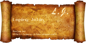 Legény Jolán névjegykártya